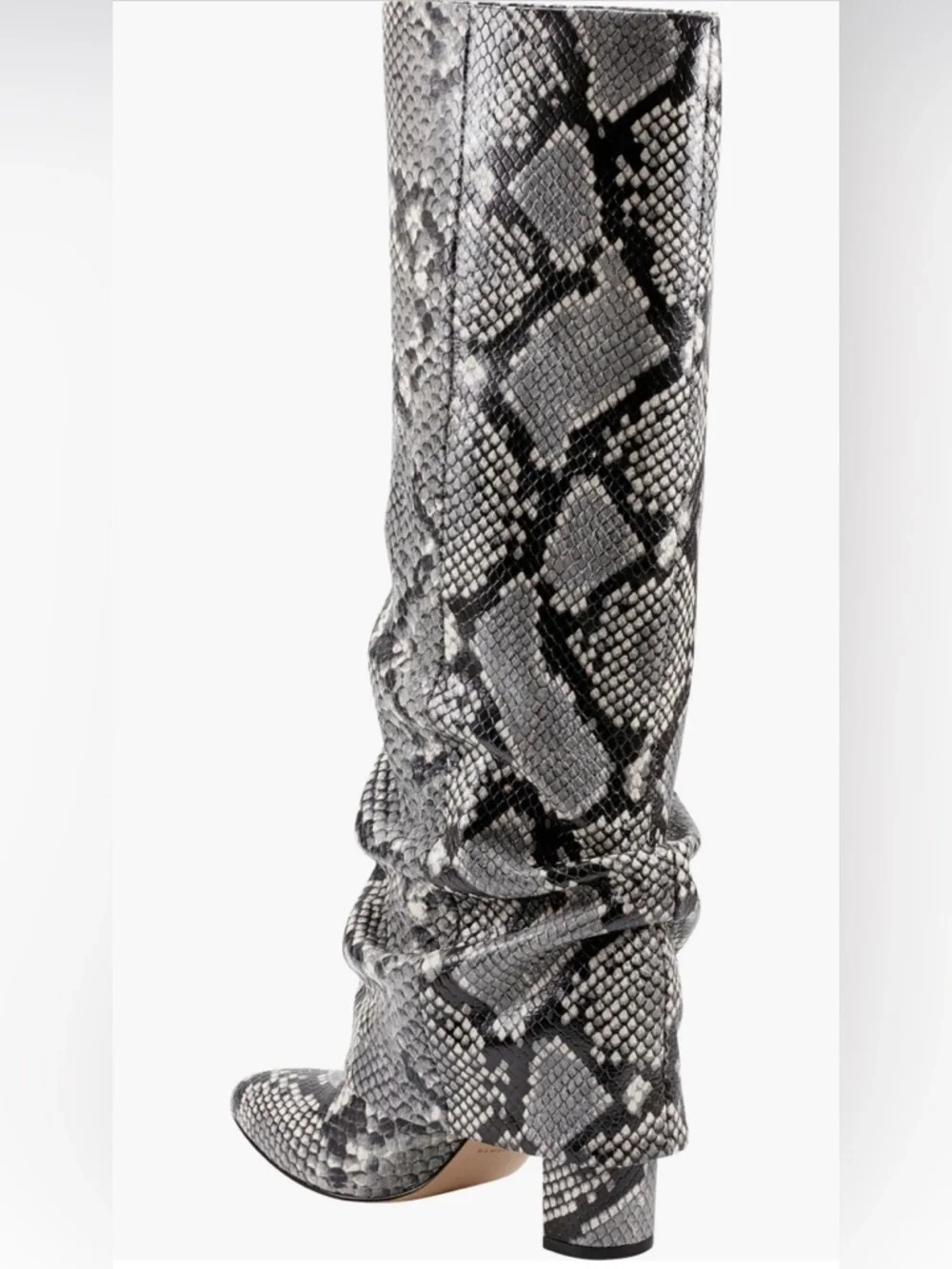 Marc Fisher Snake-Print Reptile Sleeve in Black and Gray